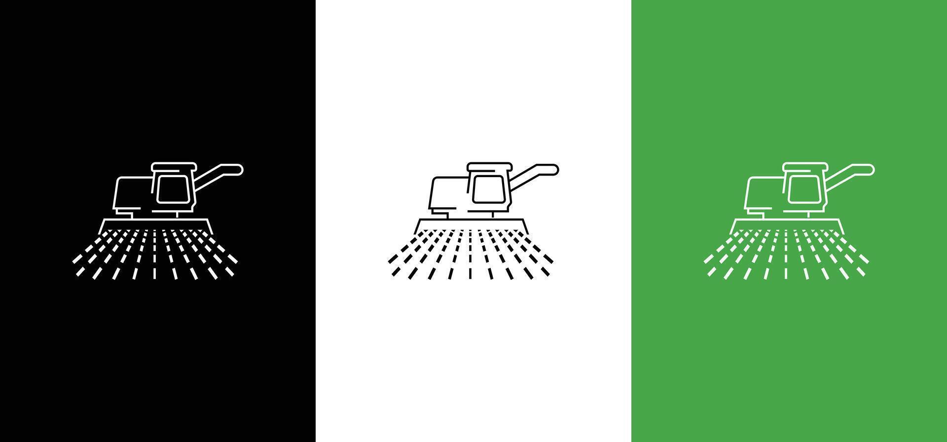 Harvester icon. Combine harvester agriculture machine harvesting golden ripe wheat field vector