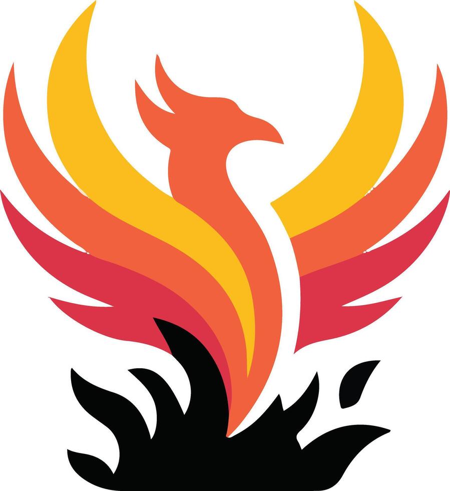 A logotype in the shape of a phoenix vector