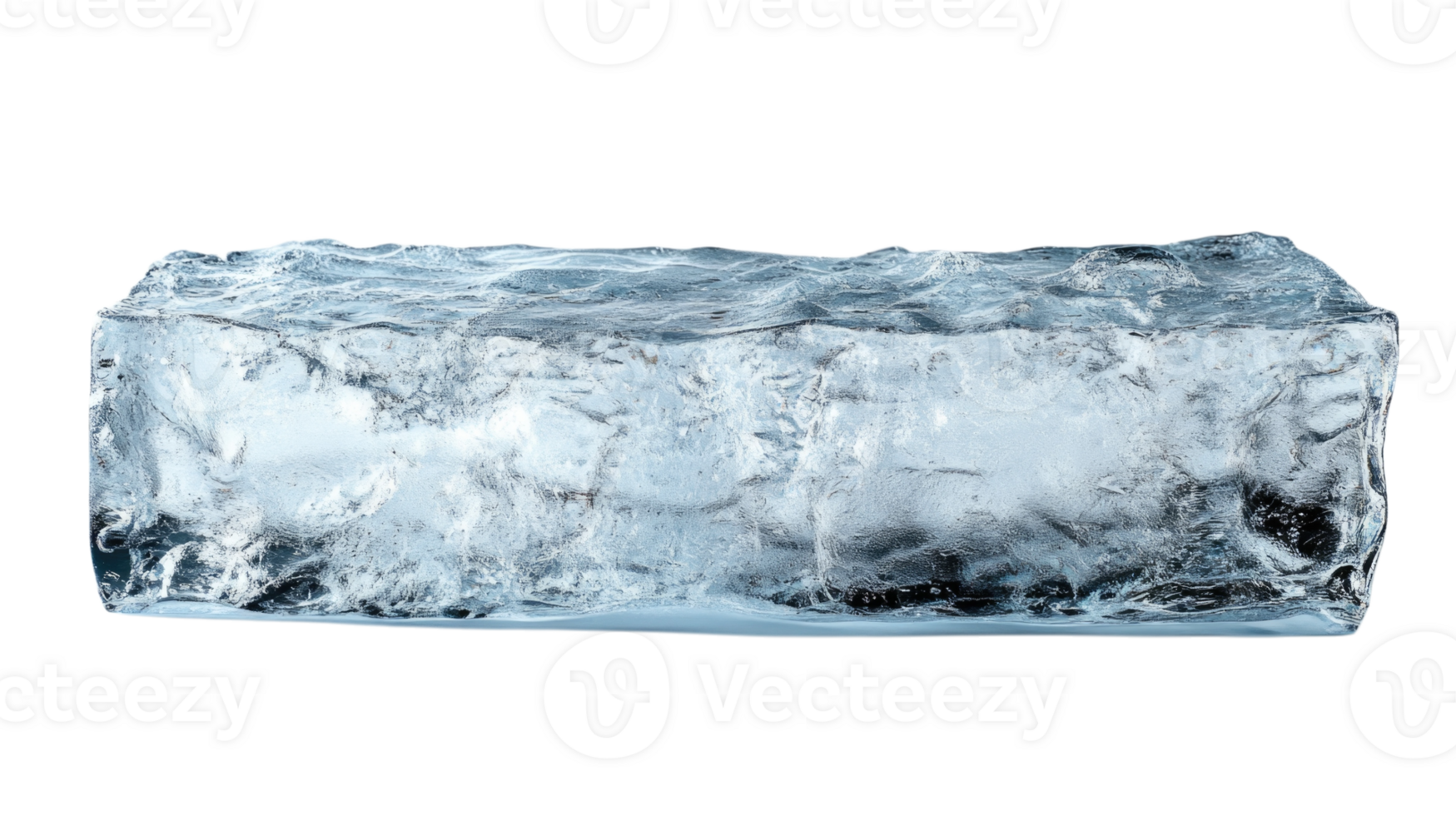 Ice block isolated on transparent background, png