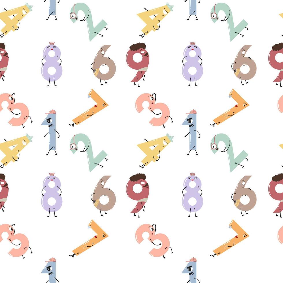 Creative pattern with playful numbers vector