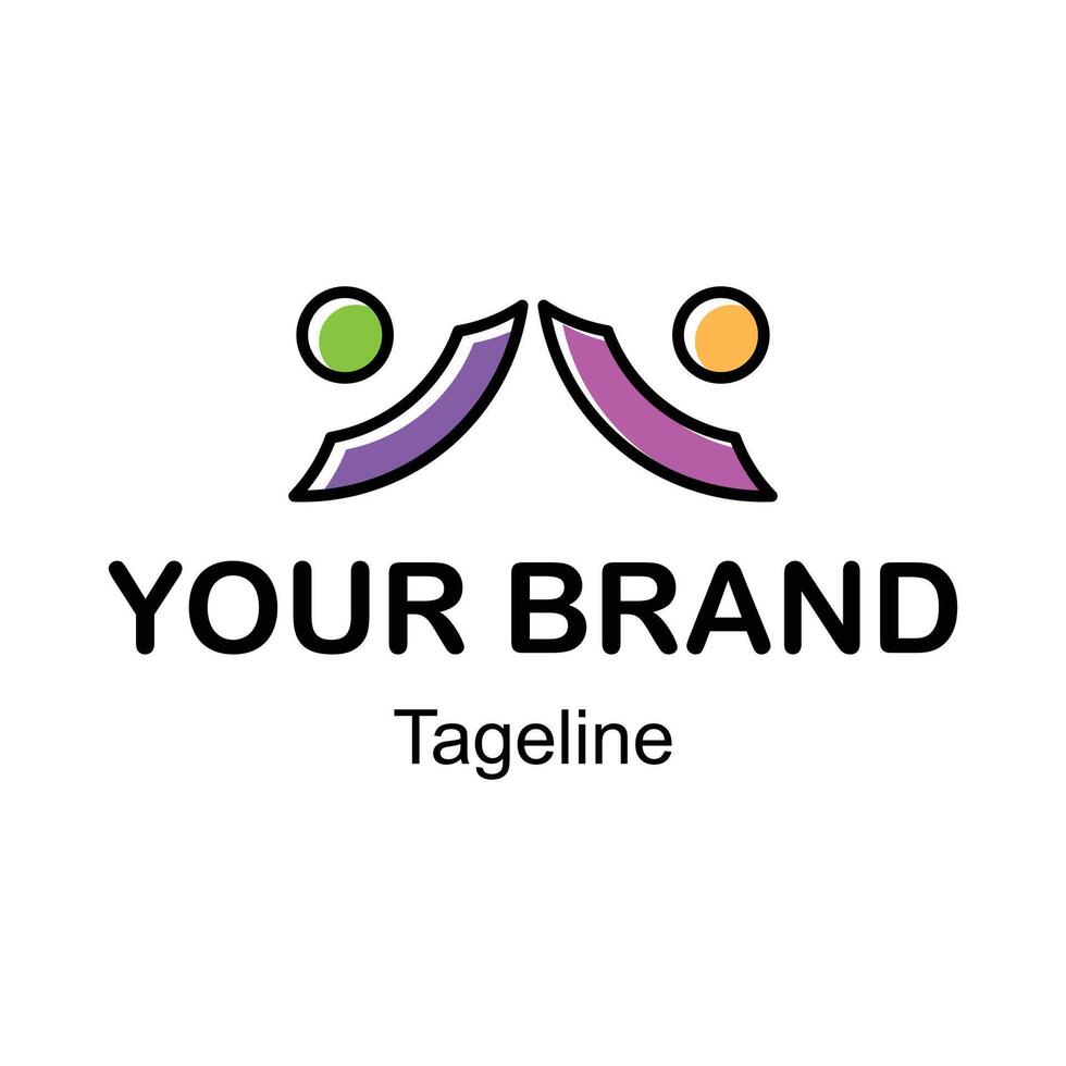People Logo Design Two people form camping tent vector