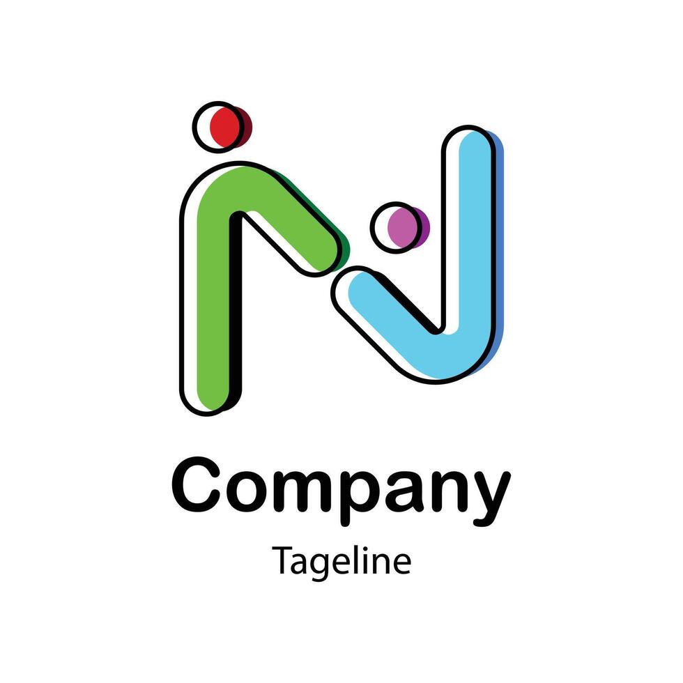 People Logo Design Letters forming community vector