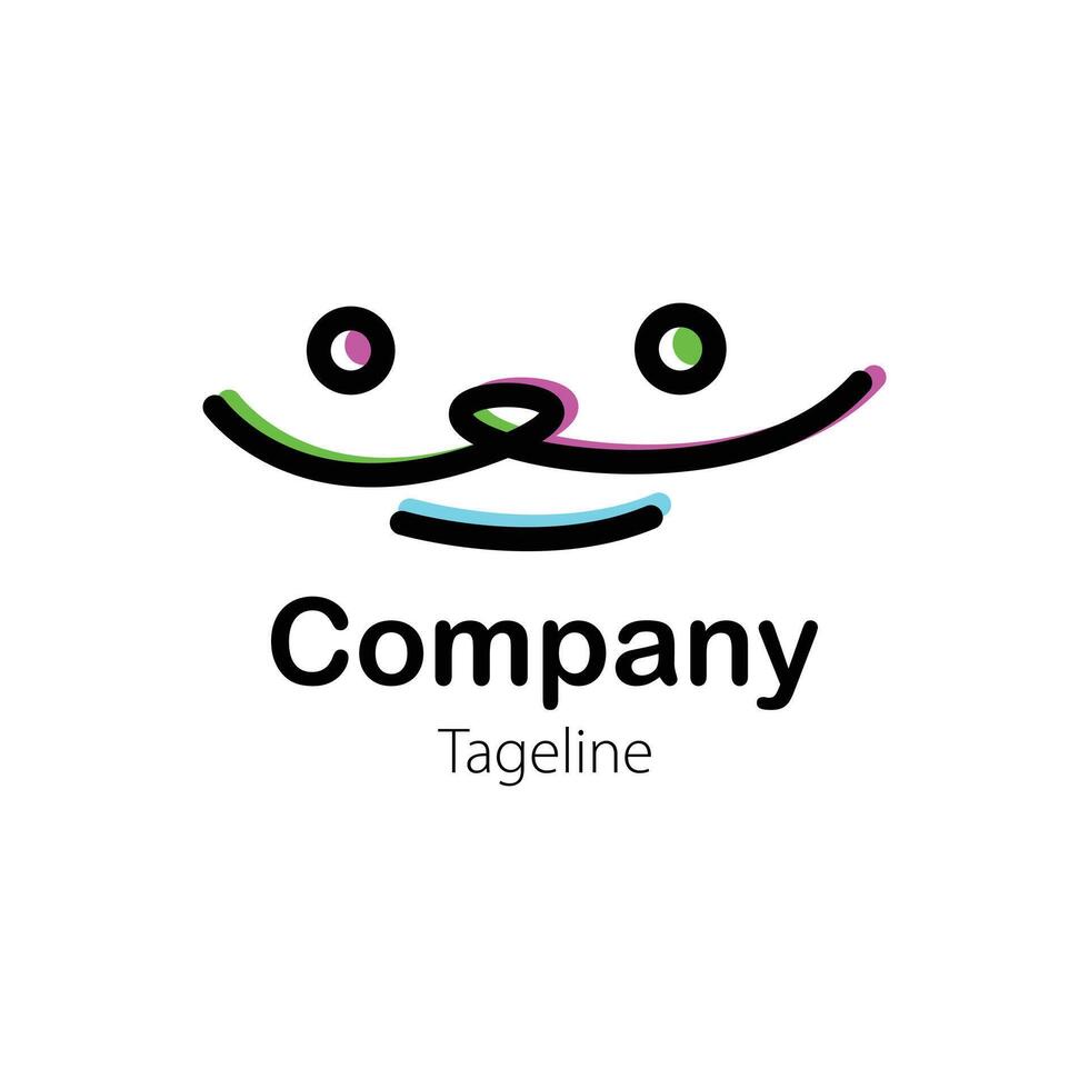 People Logo Design Two people join hands to form cat face vector