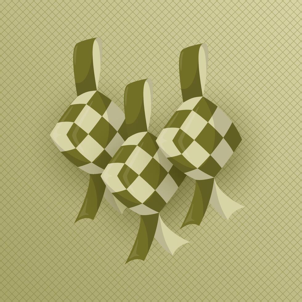 Traditional ketupat illustration in flat design vector