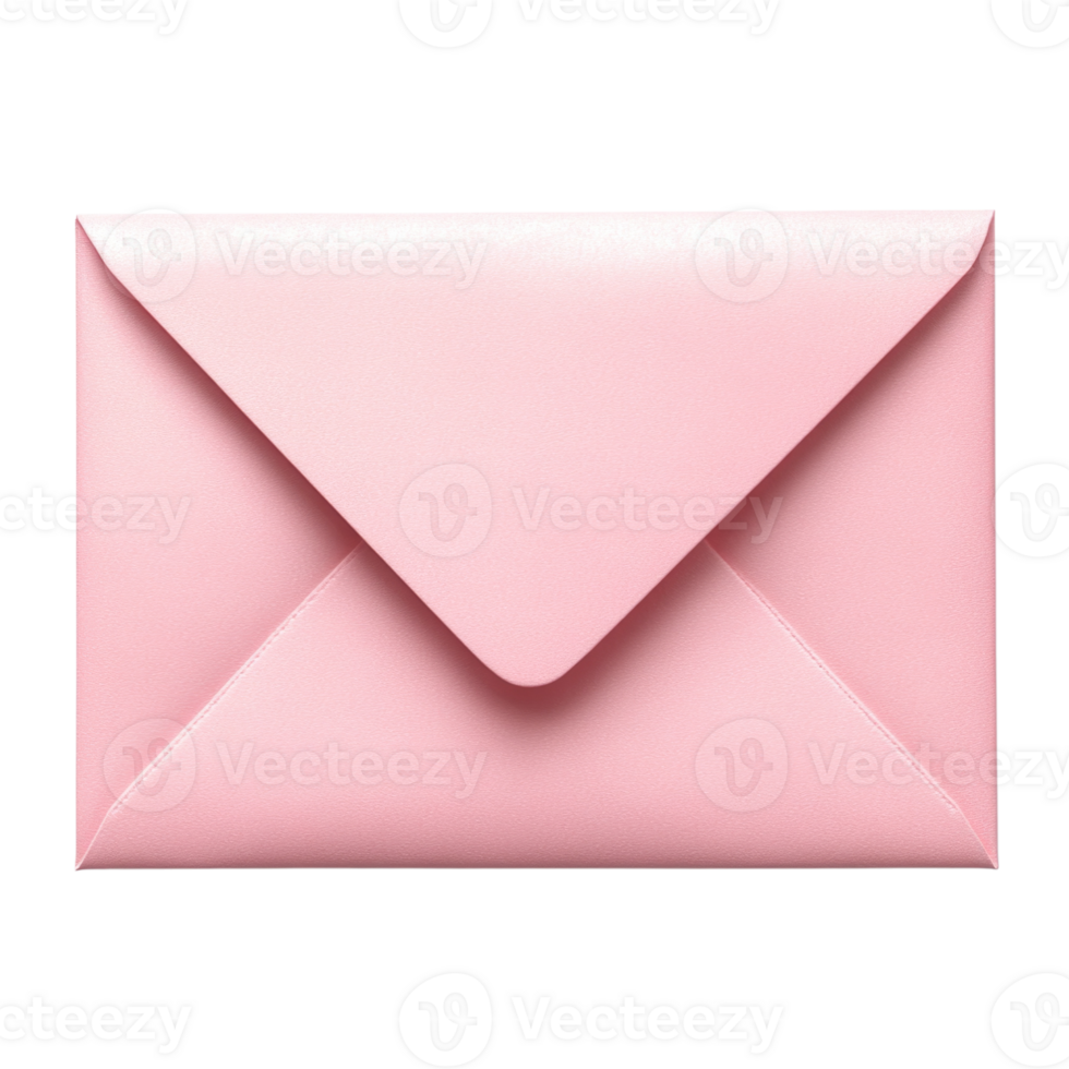 Pink envelope isolated on transparent background, png