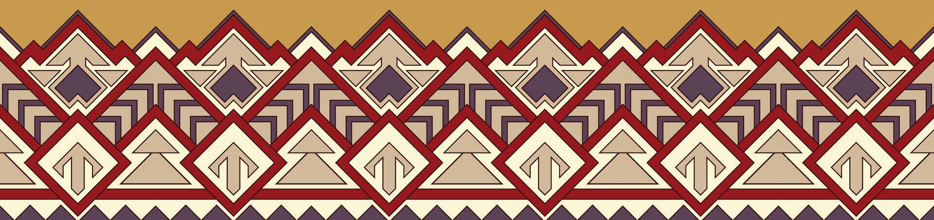 Seamless ethnic tribal geometric pattern for fabric and carpet designs. vector