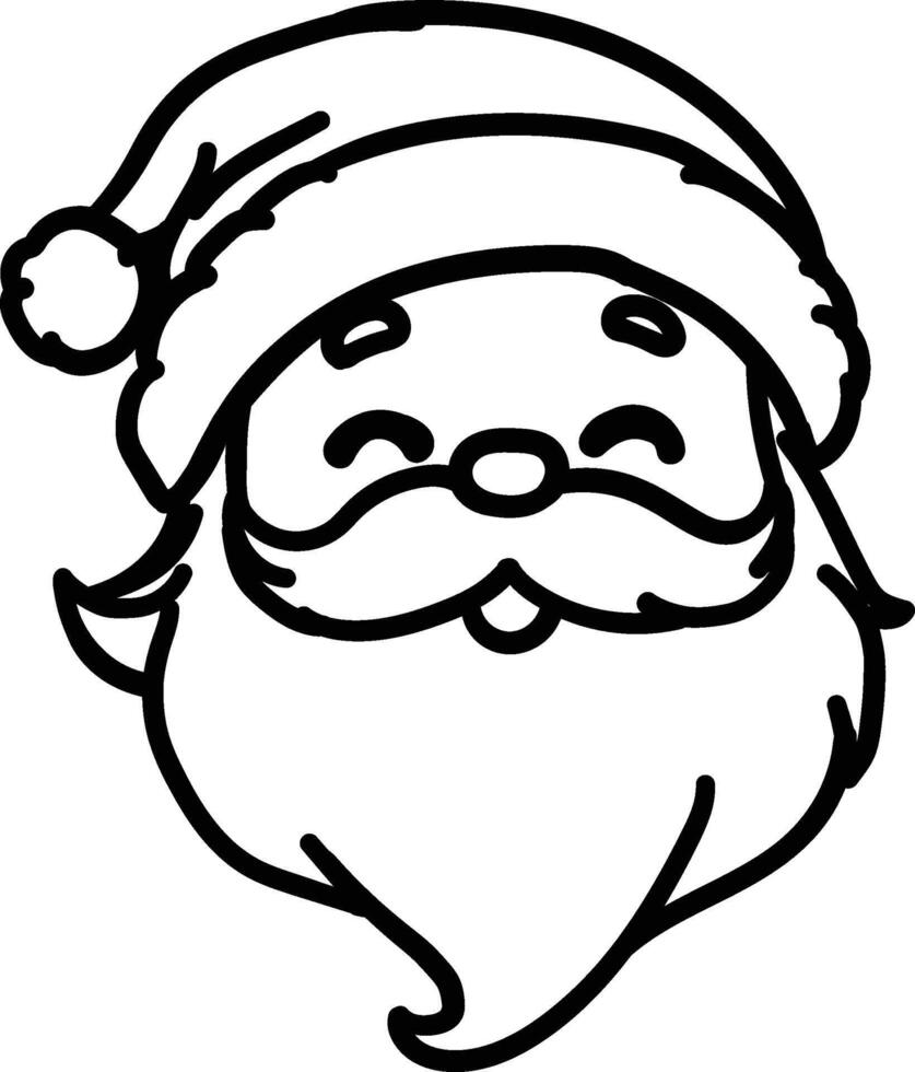 santa claus face coloring pages vector
