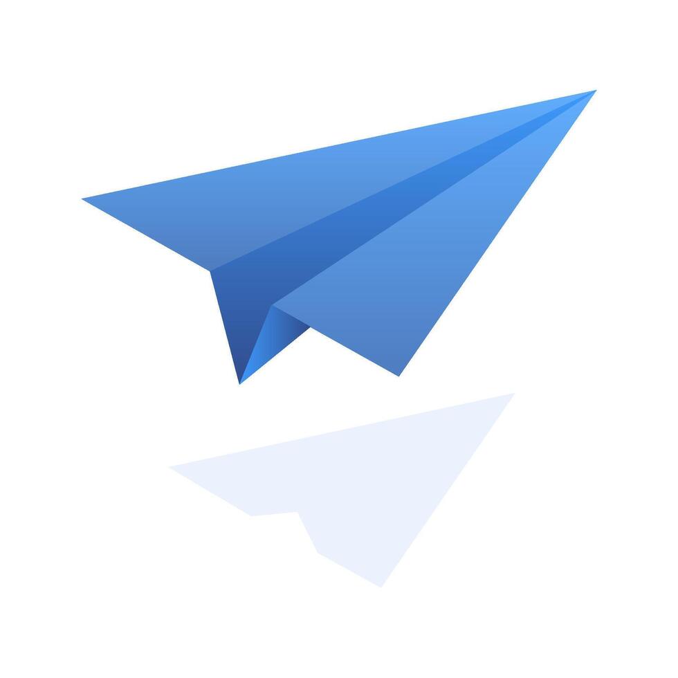 Paper airplane illustration, paper isolated with shadow. illustration vector