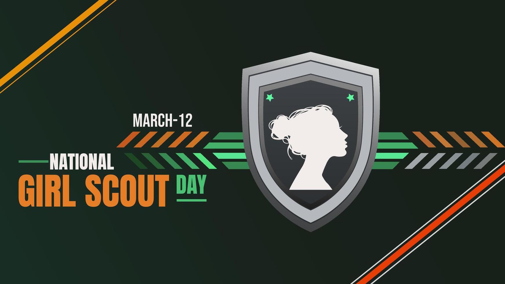 Adventure, Friendship, and Service, Happy National Girl Scout Day vector