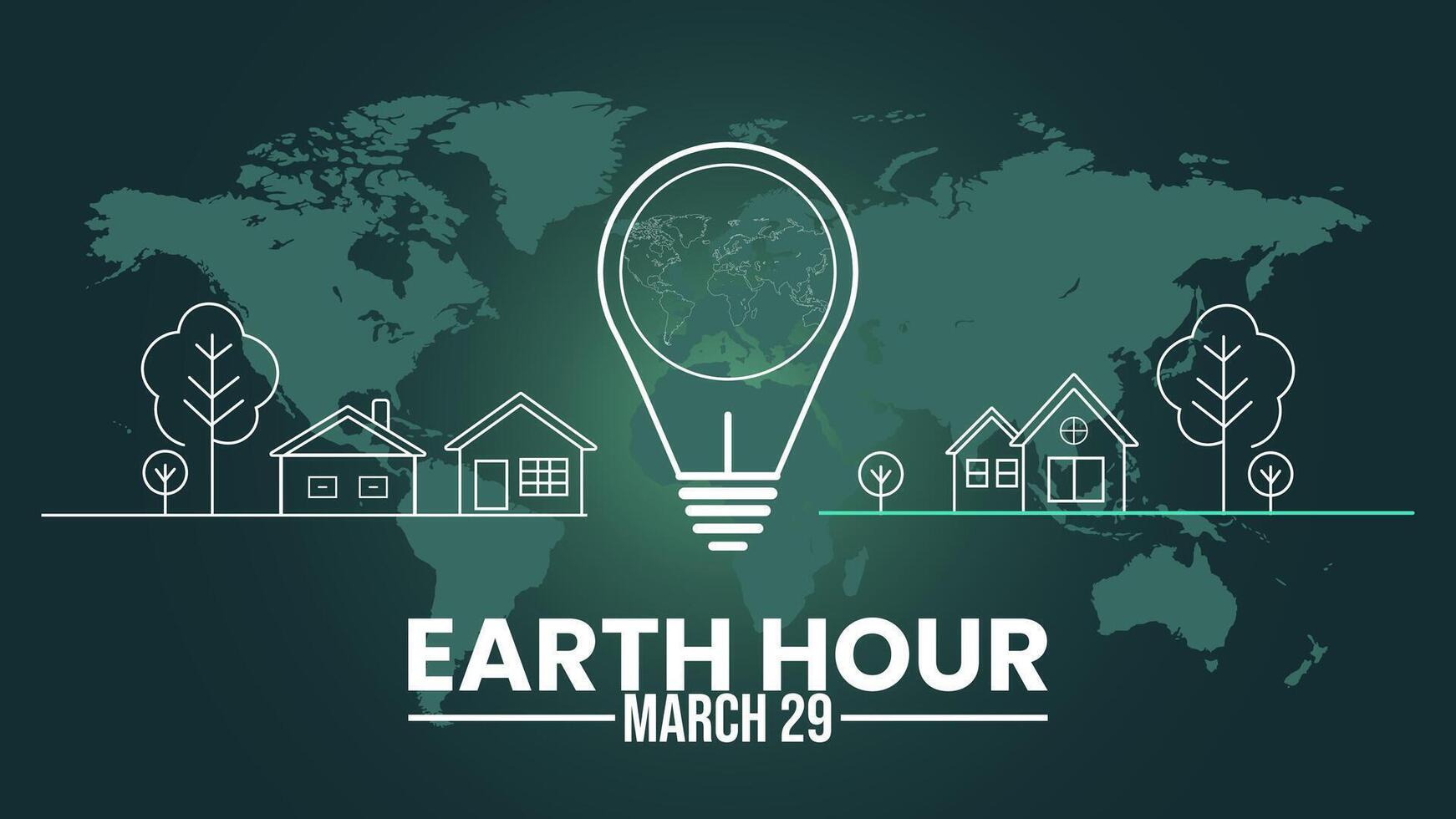 Together for Our Planet, Earth Hour is Here vector