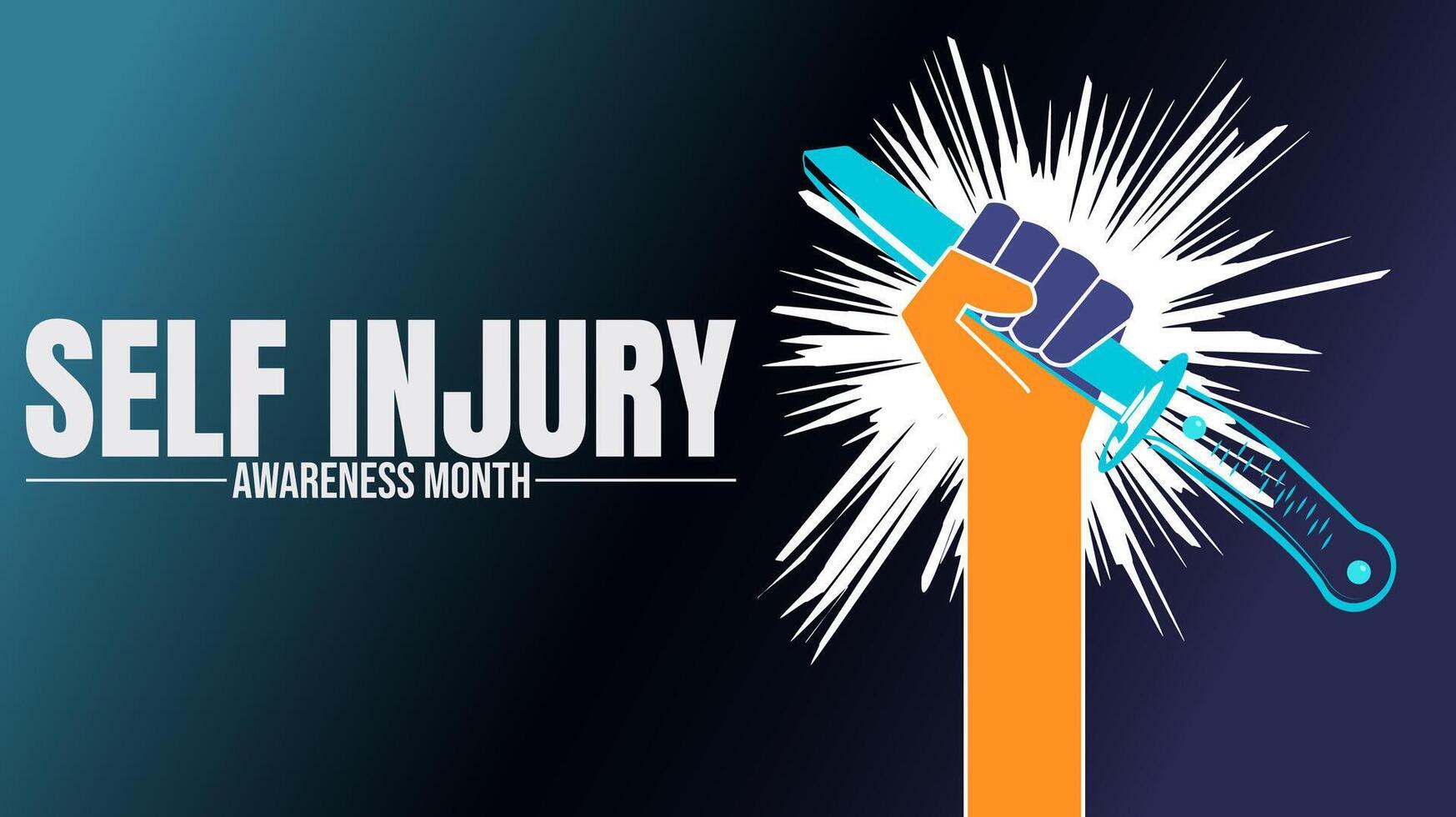 Ending the Stigma, Understanding and Preventing Self Injury vector