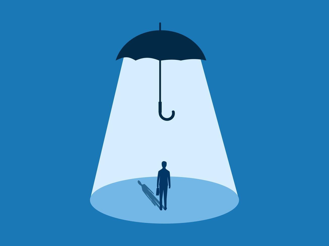 Businessman With Umbrella. business concept vector