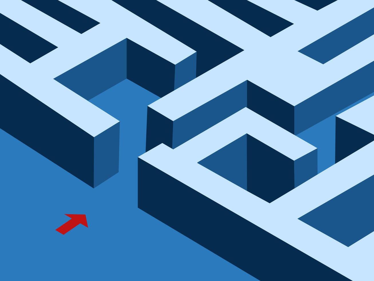 Arrow Pointing to Maze Entrance, business concept vector