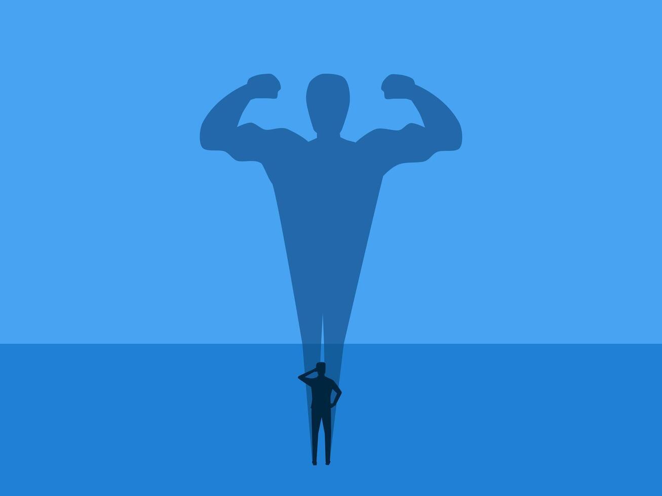 Inner Strength , man Showing Imaginative Muscles vector