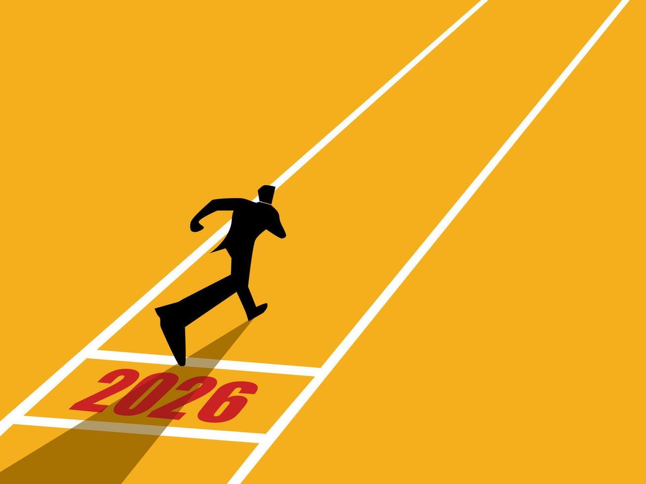 Businessman running from starting point 2026 vector