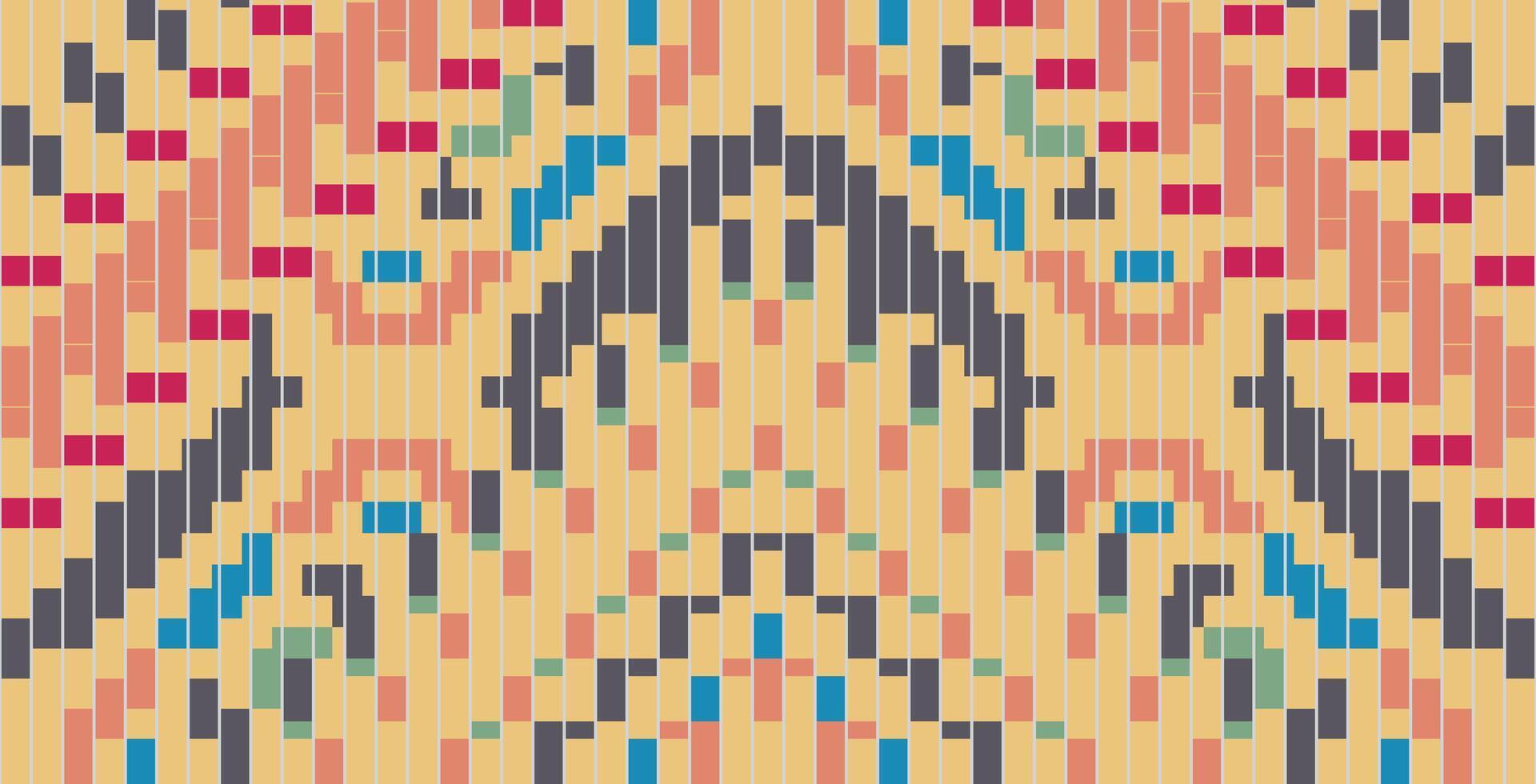 Fabric Texture Tribal Ethnic Patternfolk Embroidery, Aztec Geometric Ornament Print. Design for Carpet, Wallpaper, Clothing, Wrapping, Fabric vector