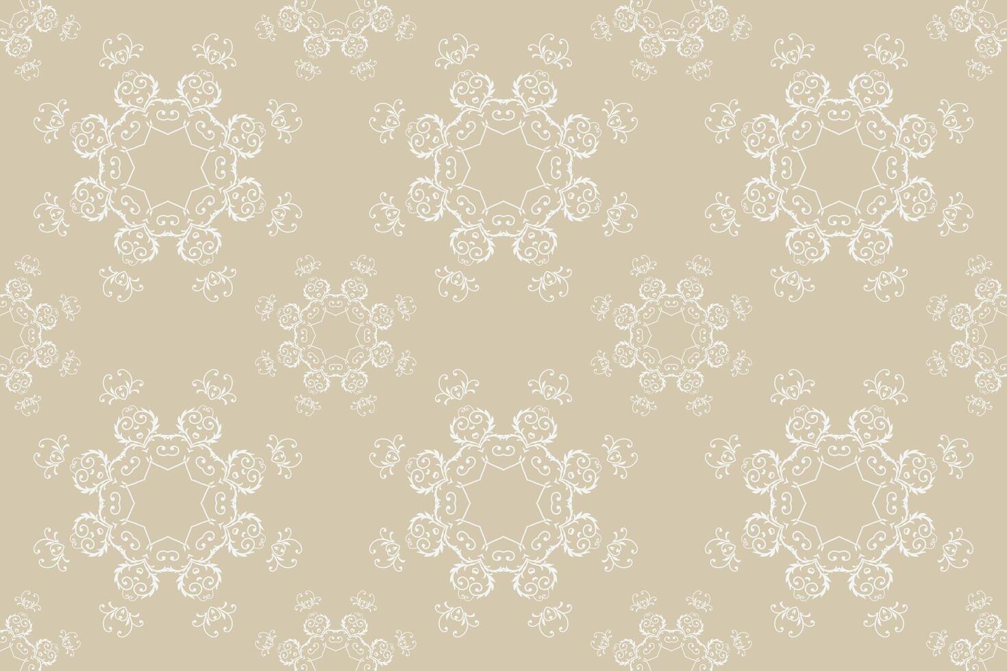 Damask Flower Fabric Design Geometric Arabic Pattern Folk Embroidery, Aztec Ornament Print. Design for Carpet, Wallpaper, Clothing, Wrapping, Fabric vector