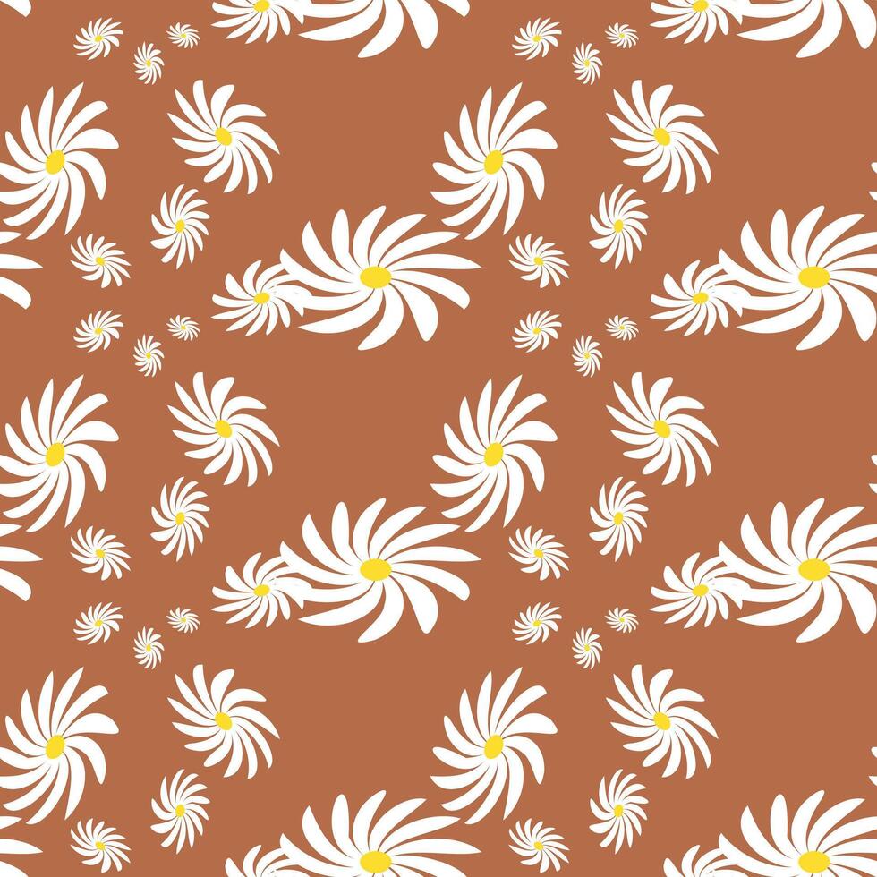 Blossom Simple Daisy Pattern Printable. Retro Seamless Pattern Background Granny Style. Patchwork Flowers. vector