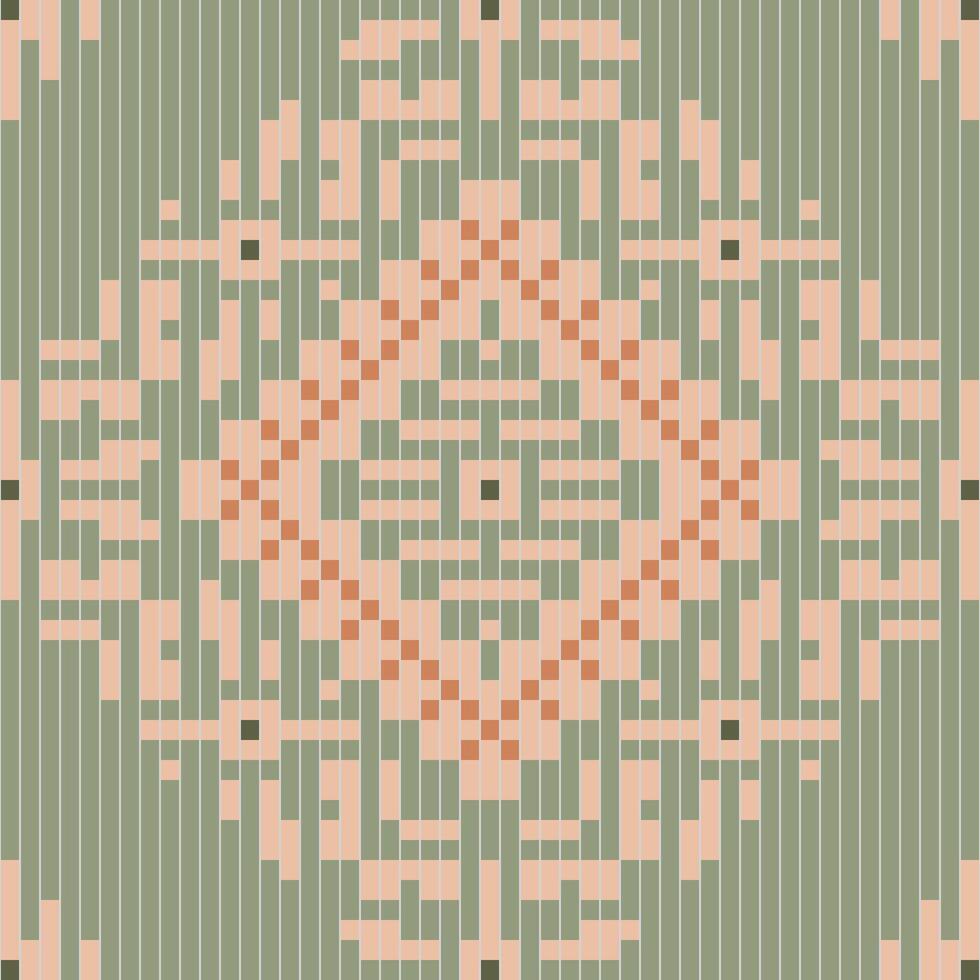 Repeating Pattern Arabic Paper Patternfolk Embroidery, Aztec Geometric Ornament Print. Design for Carpet, Wallpaper, Clothing, Wrapping, Fabric vector