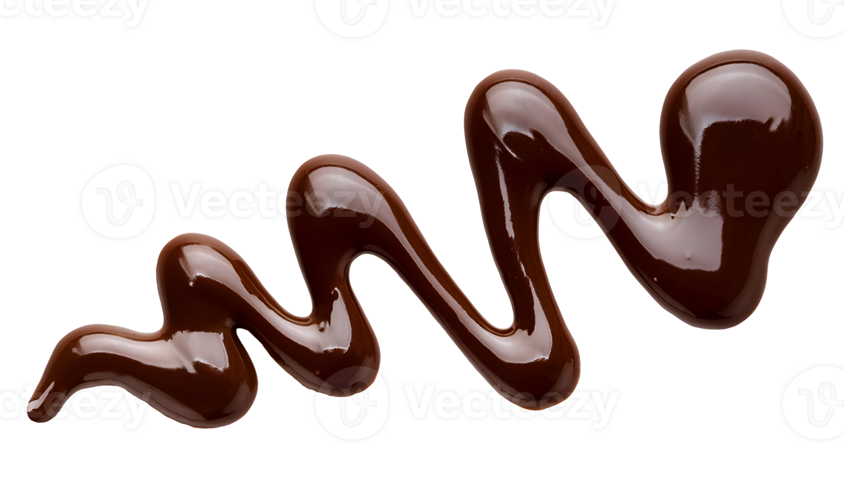zigzag pattern of chocolate sauce, smooth and glossy cocoa syrup splash on isolated background png