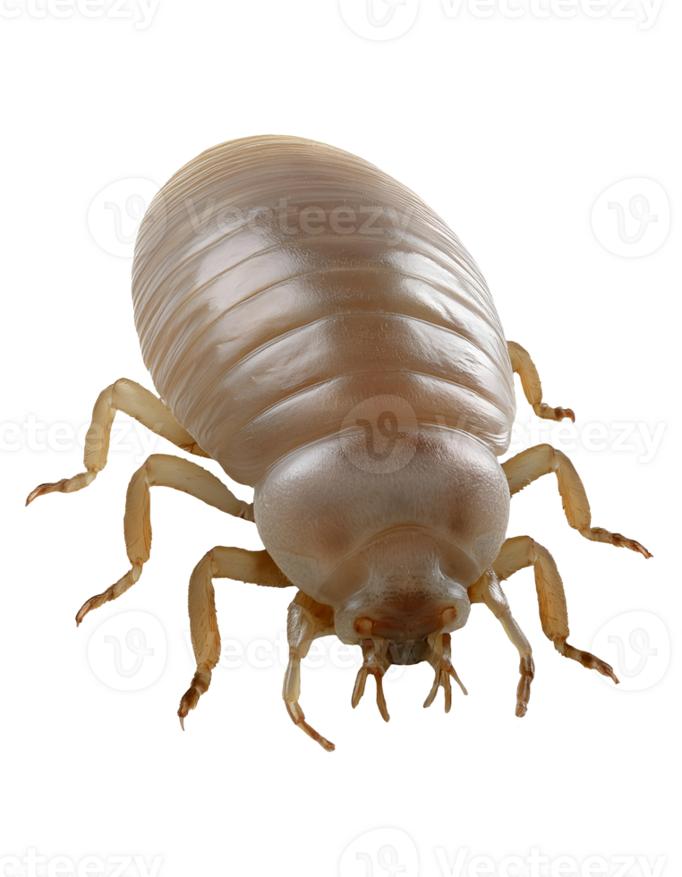 realistic flea insect close-up, detailed parasitic bug, tiny bloodsucking pest, macro view, isolated background png