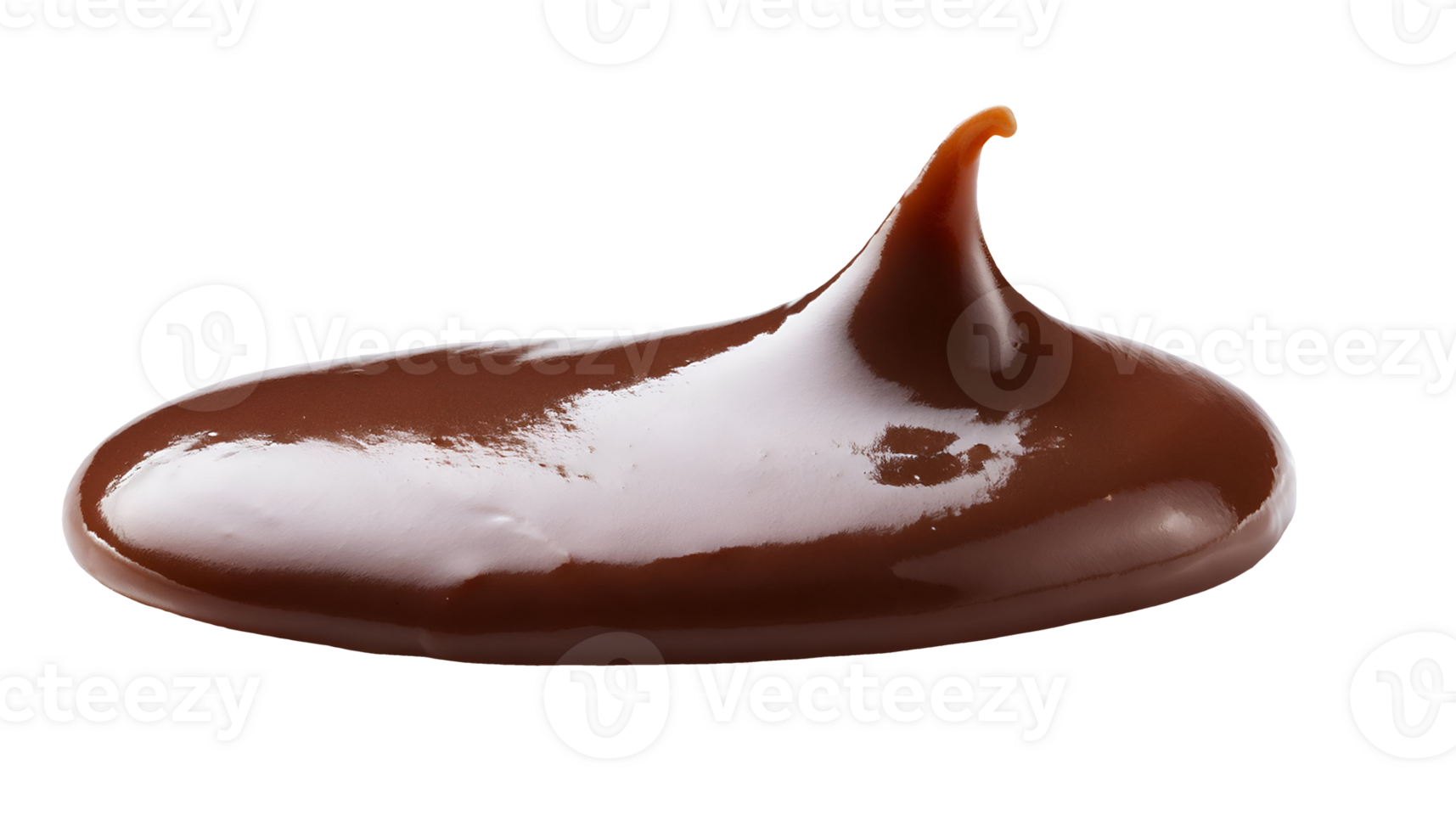 small chocolate sauce splash, glossy and smooth cocoa syrup drop, artistic liquid shape, dessert decoration, on isolated background png