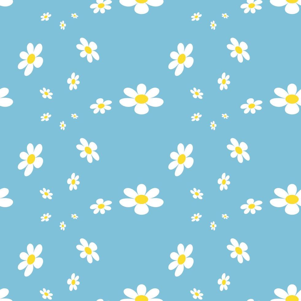 Vintage Charming Daisy Pattern on a Serene Background Creates a Cheerful vector