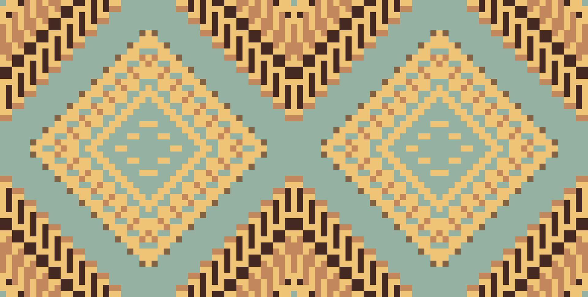 Indonesia Ethnic Geometric Patternfolk Embroidery, Aztec Geometric Ornament Print. Design for Carpet, Wallpaper, Clothing, Wrapping, Fabric vector