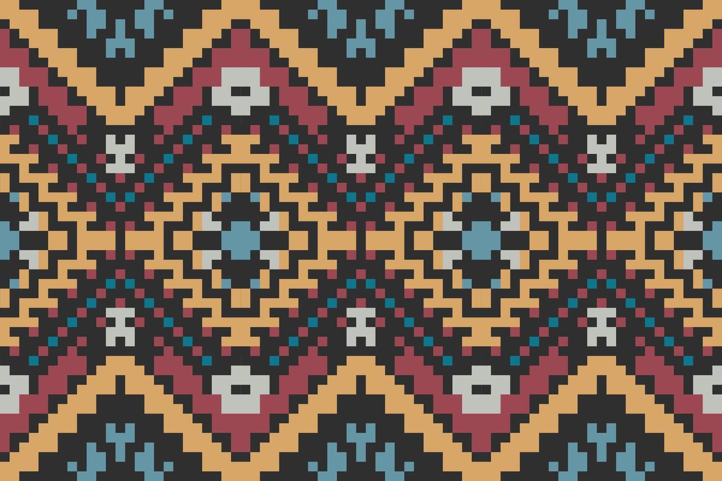 Baroque Seamless Ethnic Patternfolk Embroidery, Aztec Geometric Ornament Print. Design for Carpet, Wallpaper, Clothing, Wrapping, Fabric vector