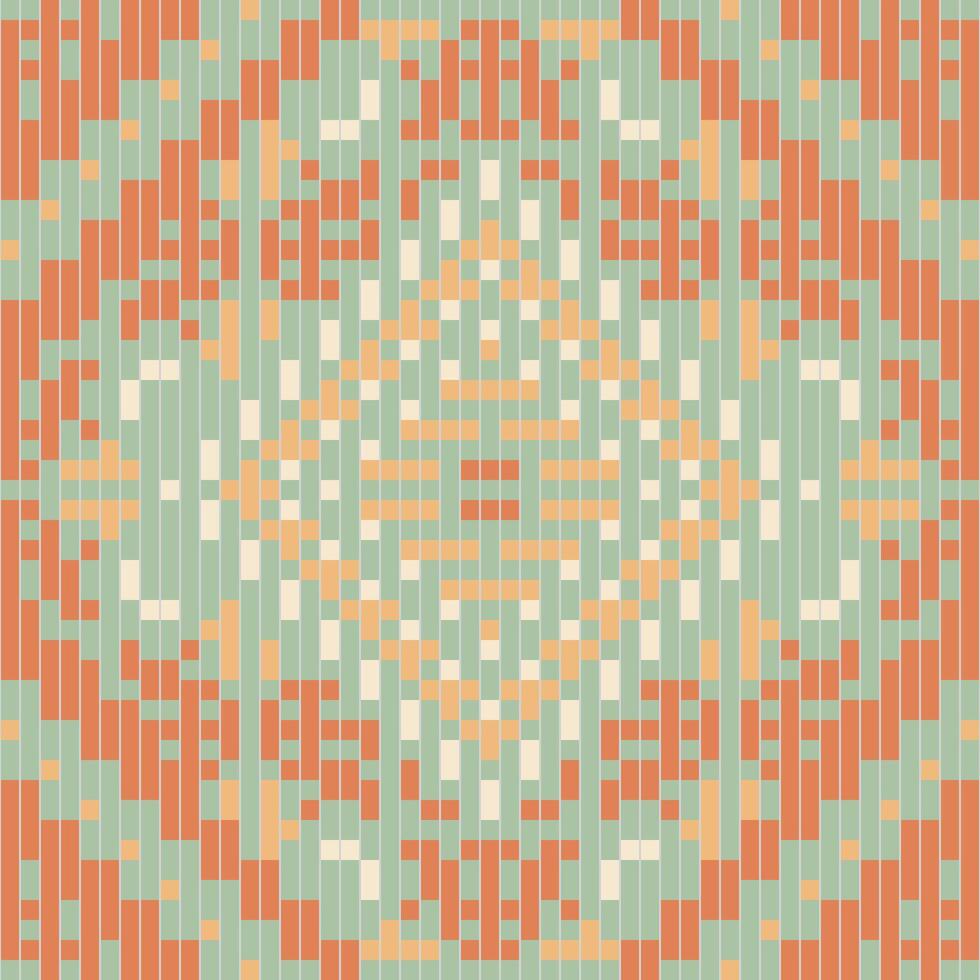 Pixel Geometric Ethnic Geometric Patternfolk Embroidery, Aztec Geometric Ornament Print. Design for Carpet, Wallpaper, Clothing, Wrapping, Fabric vector