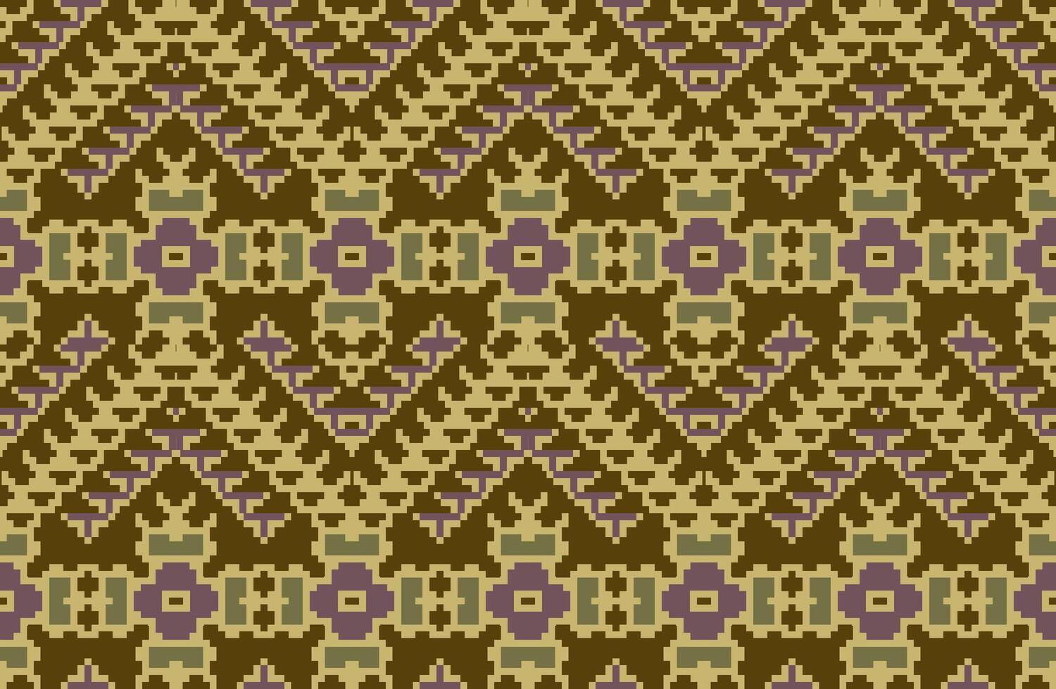 Geometry Ikat Pattern Curtainsfolk Embroidery, Aztec Geometric Ornament Print. Design for Carpet, Wallpaper, Clothing, Wrapping, Fabric vector