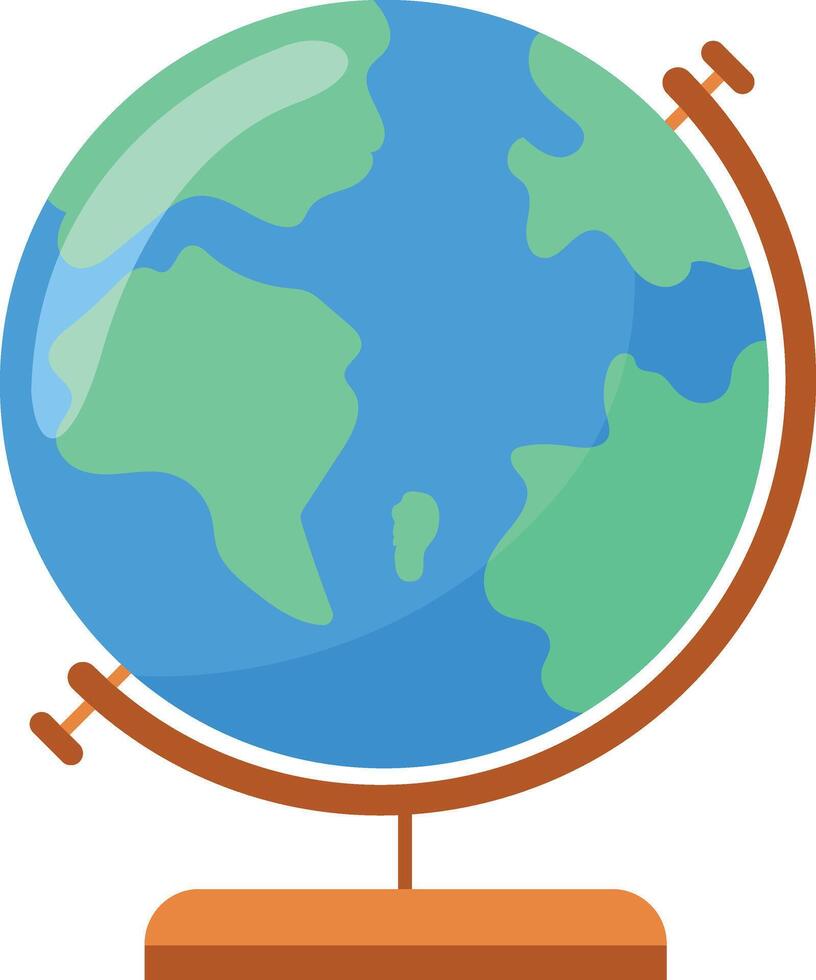 Earth's illustration in a globe with a flat design style vector