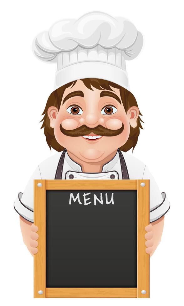 chef man preparing dishes and food in the kitchen cartoon stock illustration isolated on background vector
