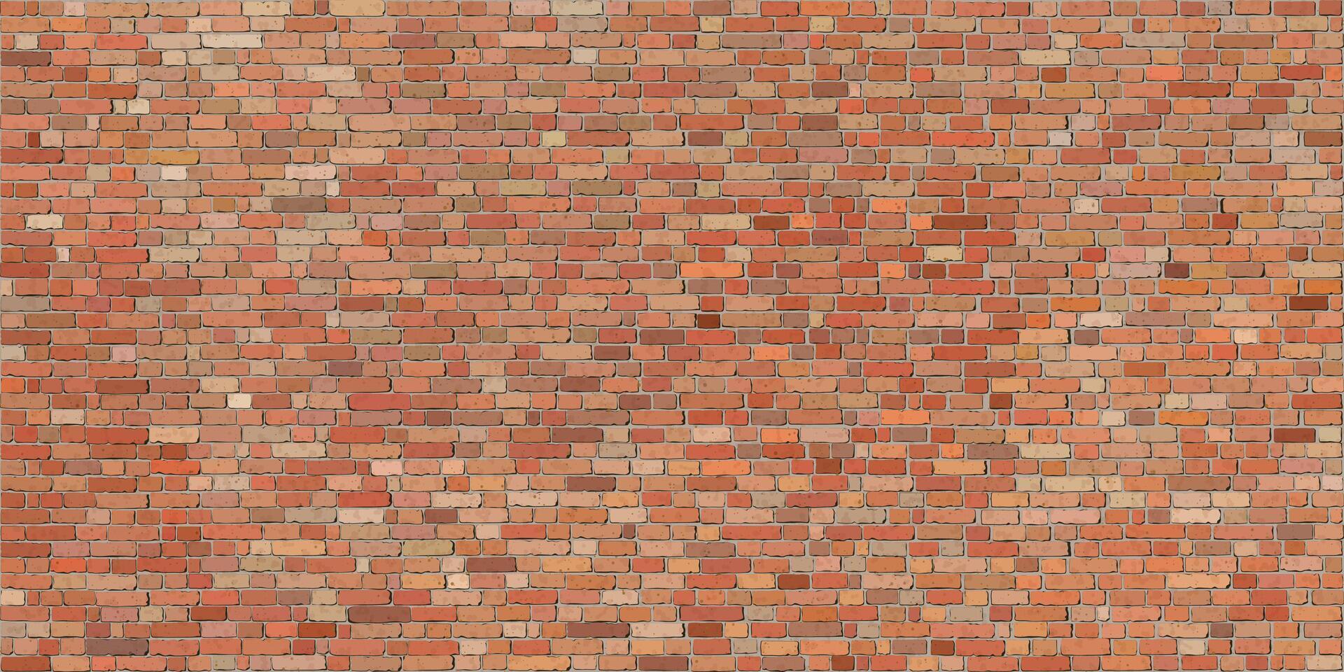 Old orange brick block wall rough texture fade condition background graphic illustration. Masonry wall pattern rectangle background. vector