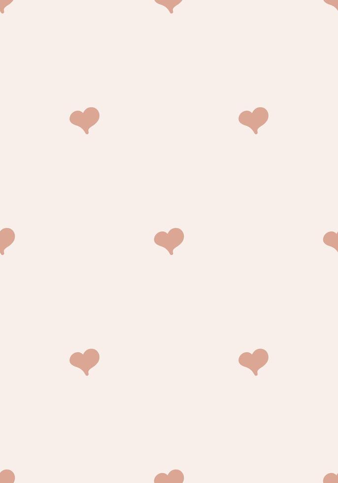A seamless pattern with soft pink hearts on a beige background, blending romance and minimalism. Bohemian baby pattern vector
