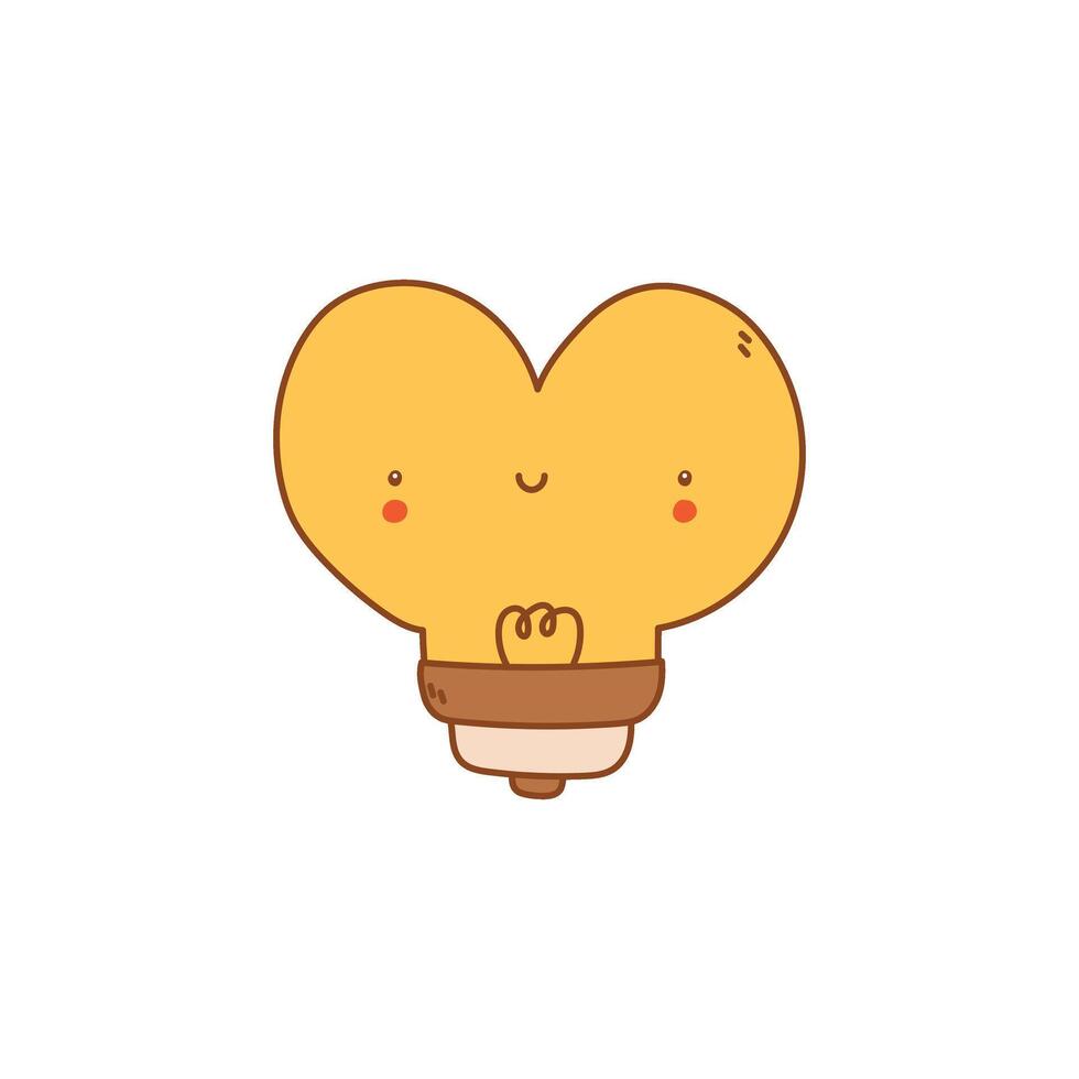 Heart shaped light bulb. Simple illustration on a background vector