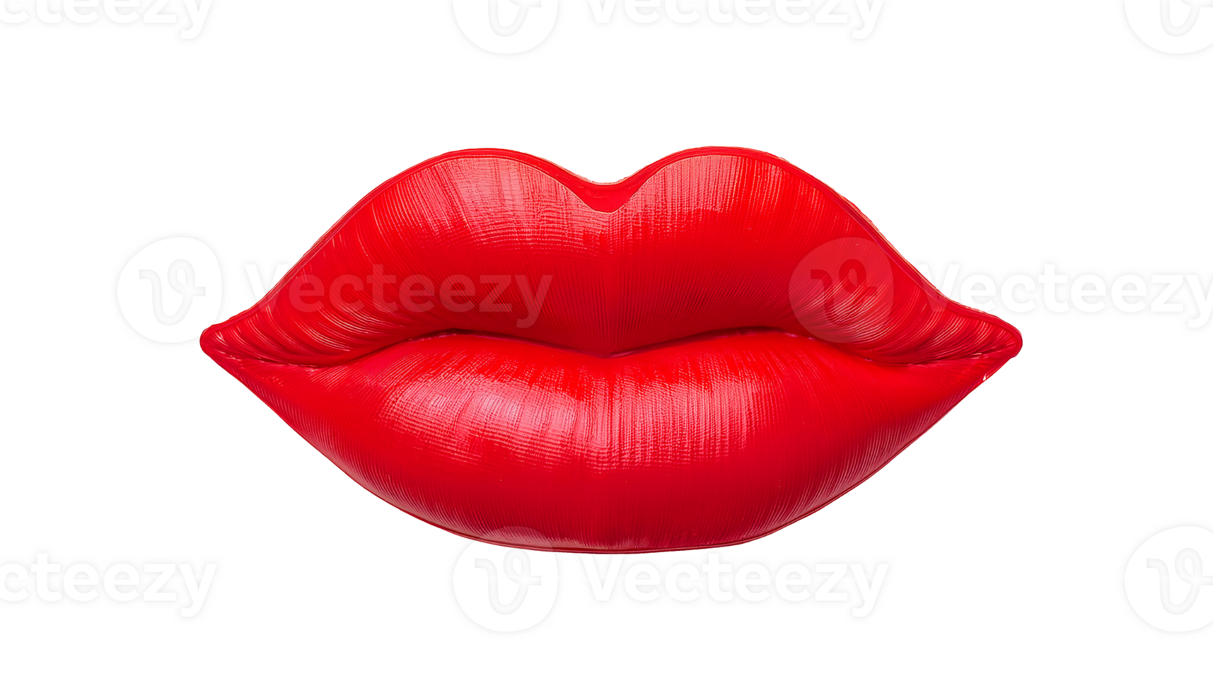 a clean fresh red lips prop for party decoration, photobooth accessory, and romantic theme events, bold glossy design, on isolated background png