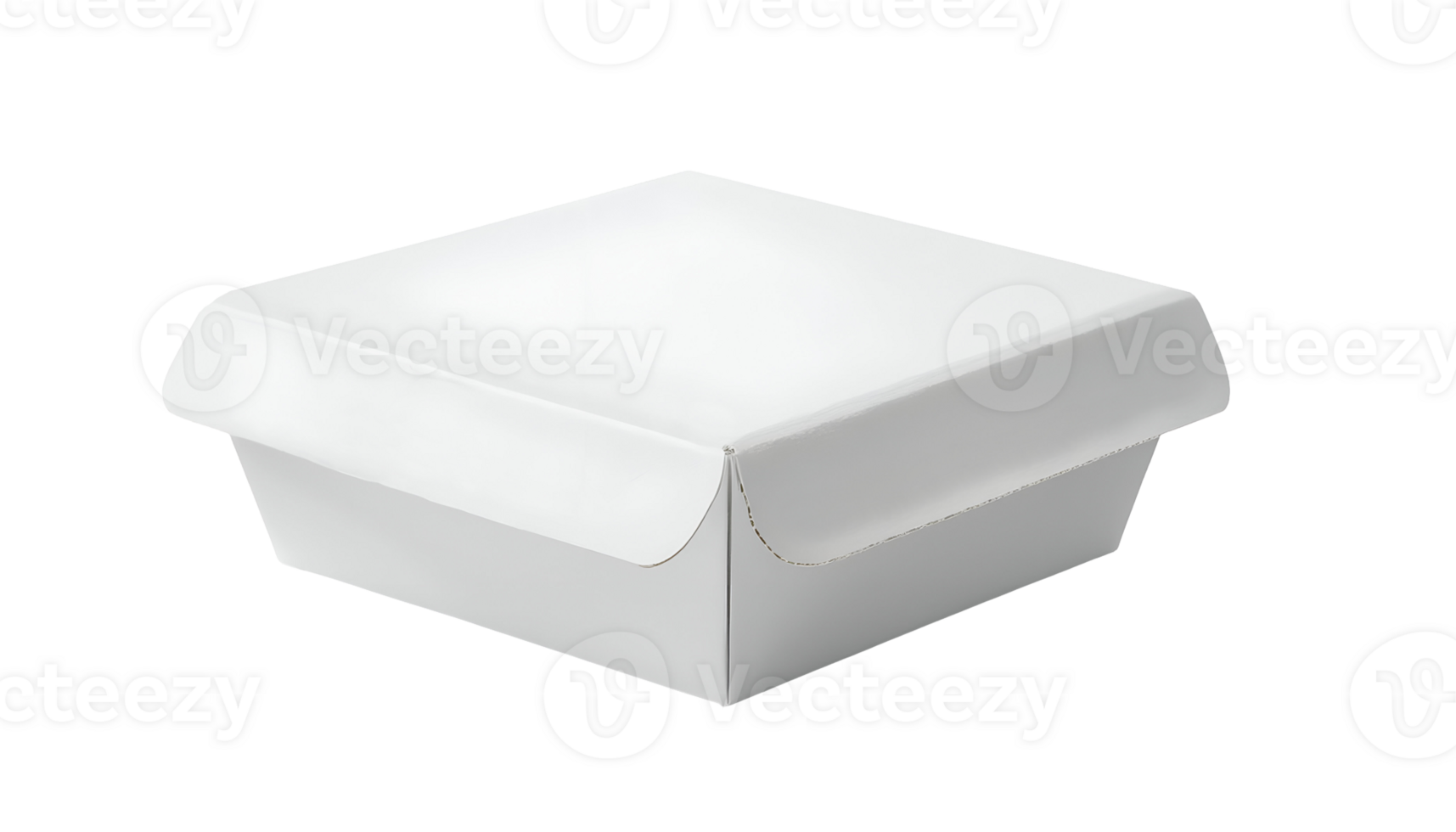 a clean and minimalistic food delivery box mockup, white paper takeout container with closed lid, eco-friendly packaging for takeaway meals and fast food, on isolated background png
