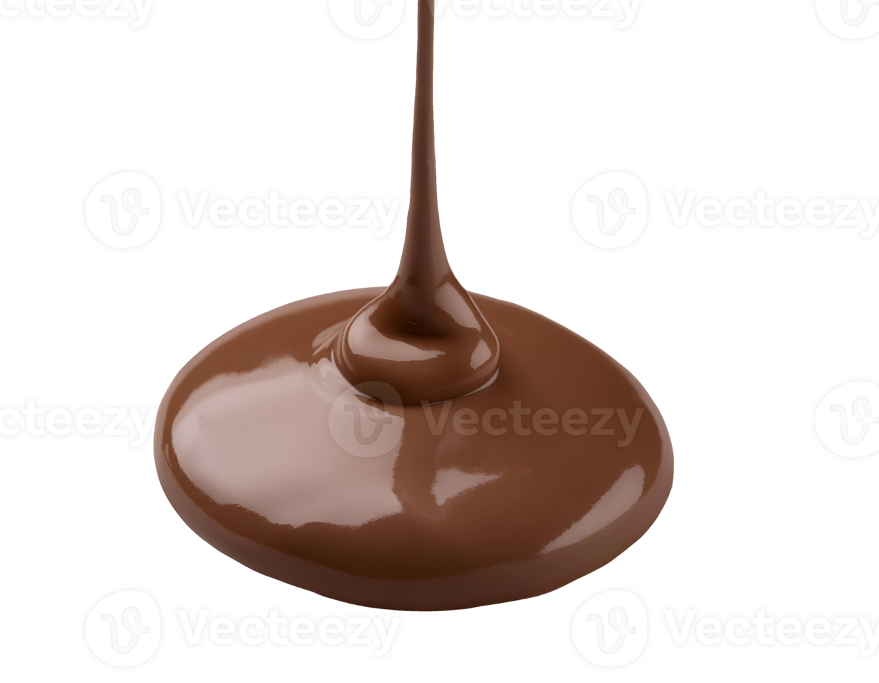 smooth melted chocolate dripping in a glossy swirl, rich cocoa liquid with creamy texture, perfect for dessert toppings, confectionery, food styling, and packaging design, on isolated background png