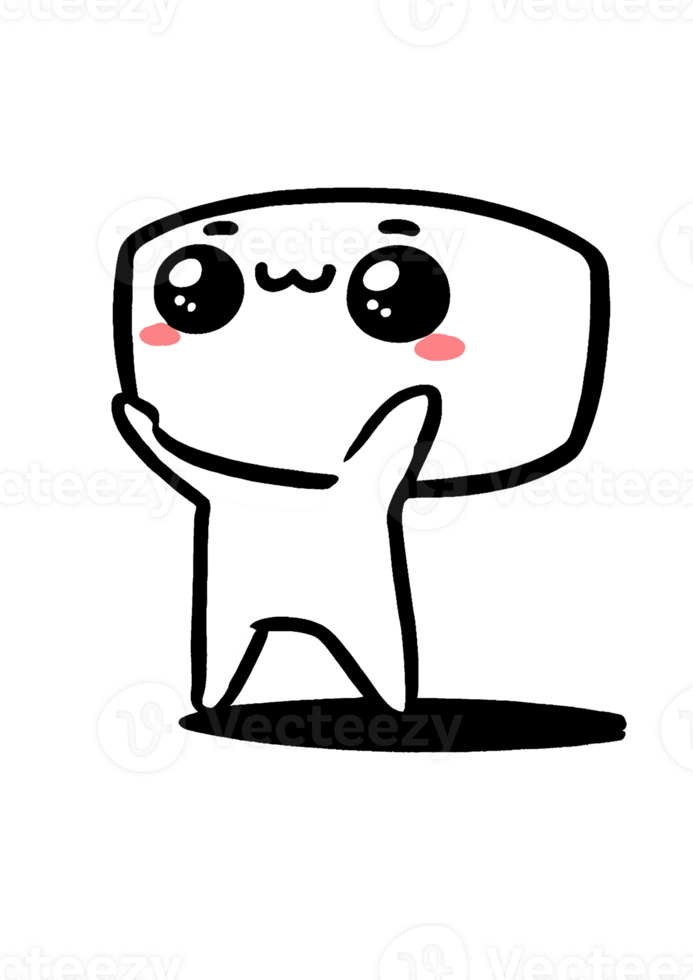 A cartoon character with a smile on its face png