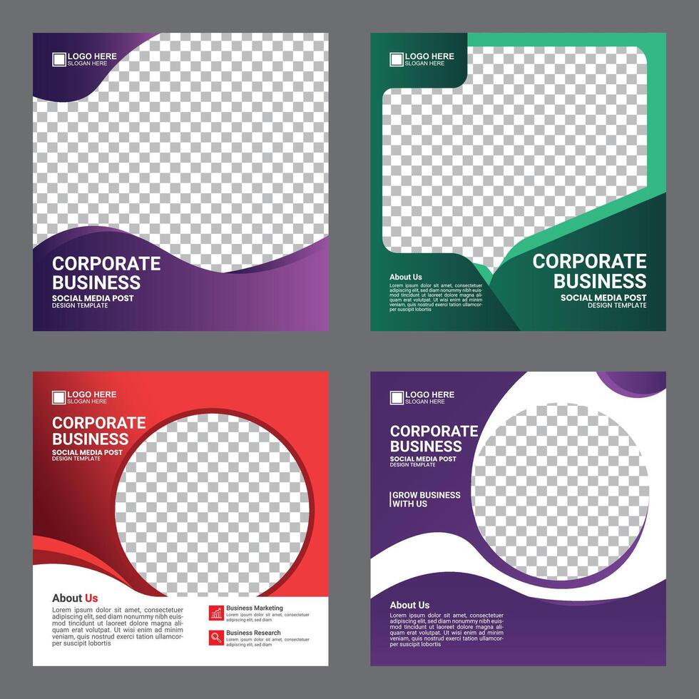 professional social media post templates vector