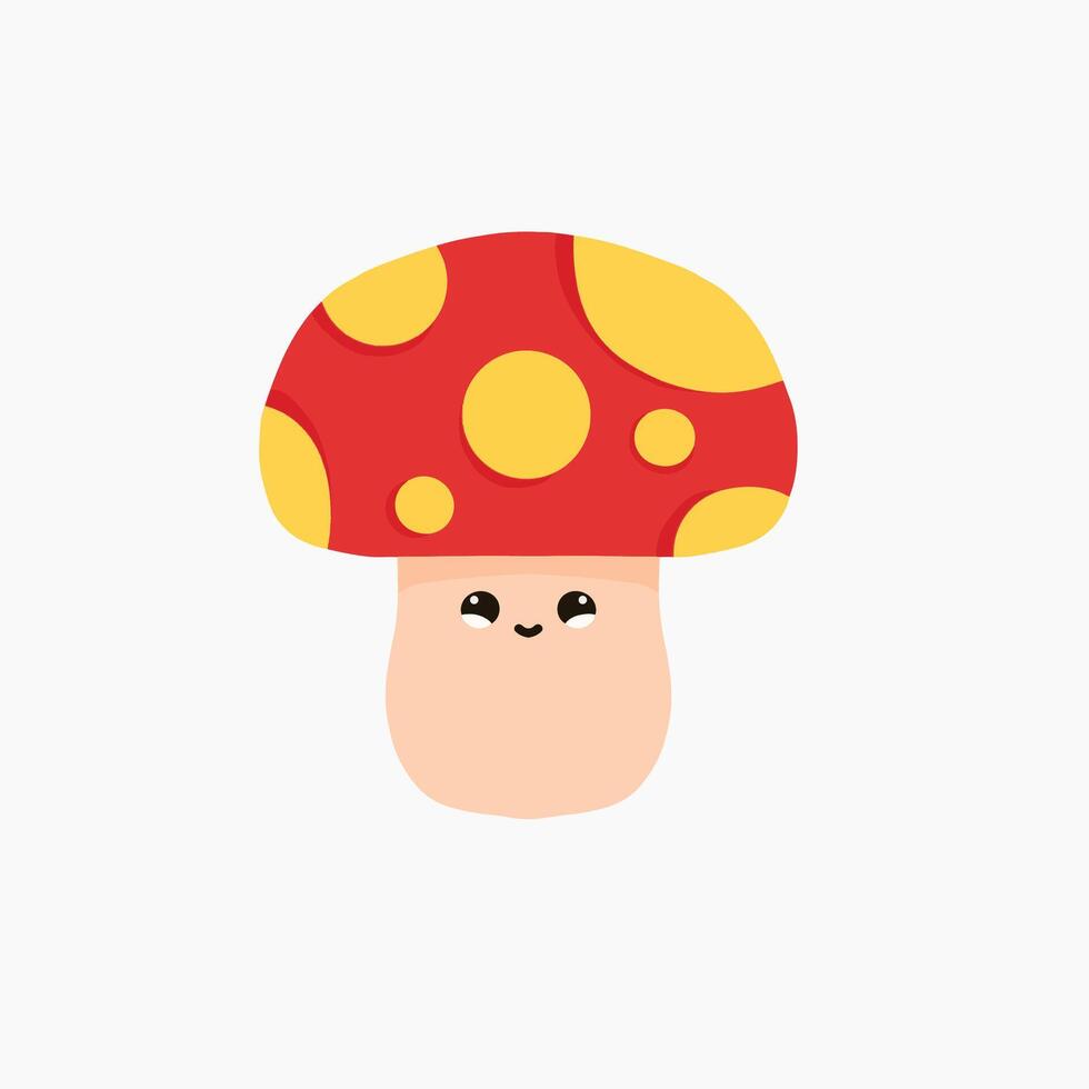 red cute mushrooms design vector