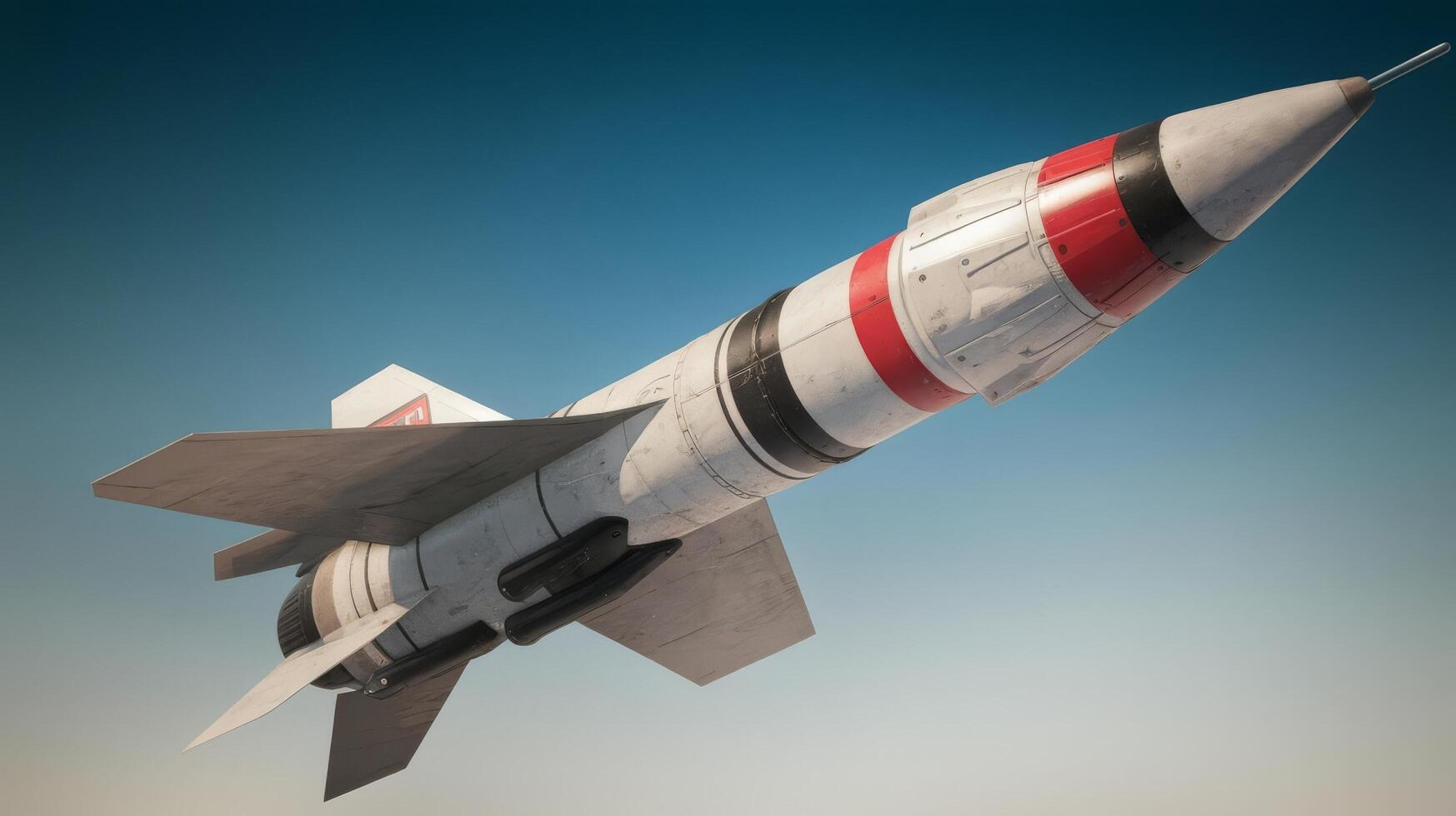 A model of a jet flying in the sky photo