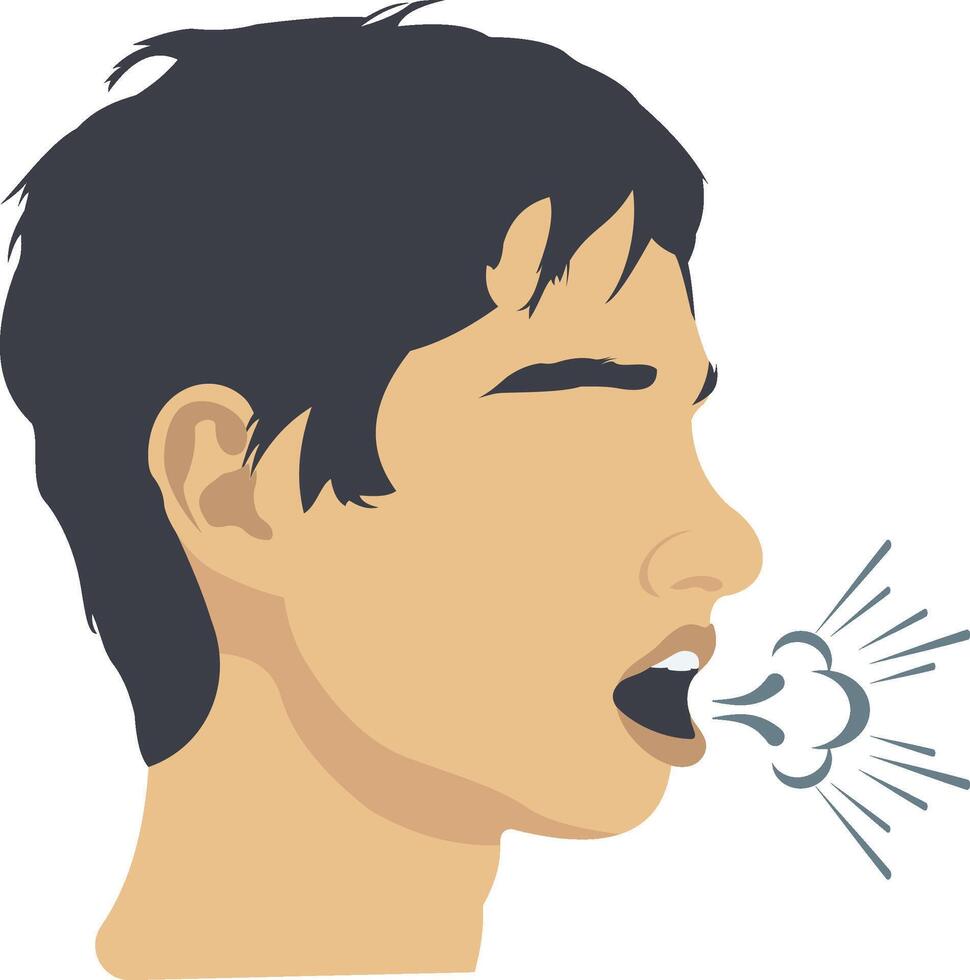Breathing Problem illustration with isolated background vector