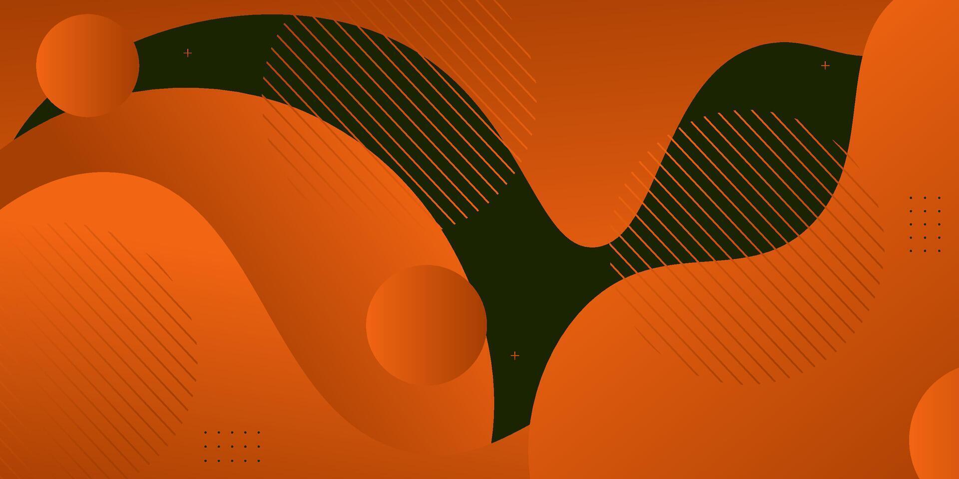 Orange geometric business banner design. Creative banner design with wave shape and line as template. Simple horizontal banner. vector