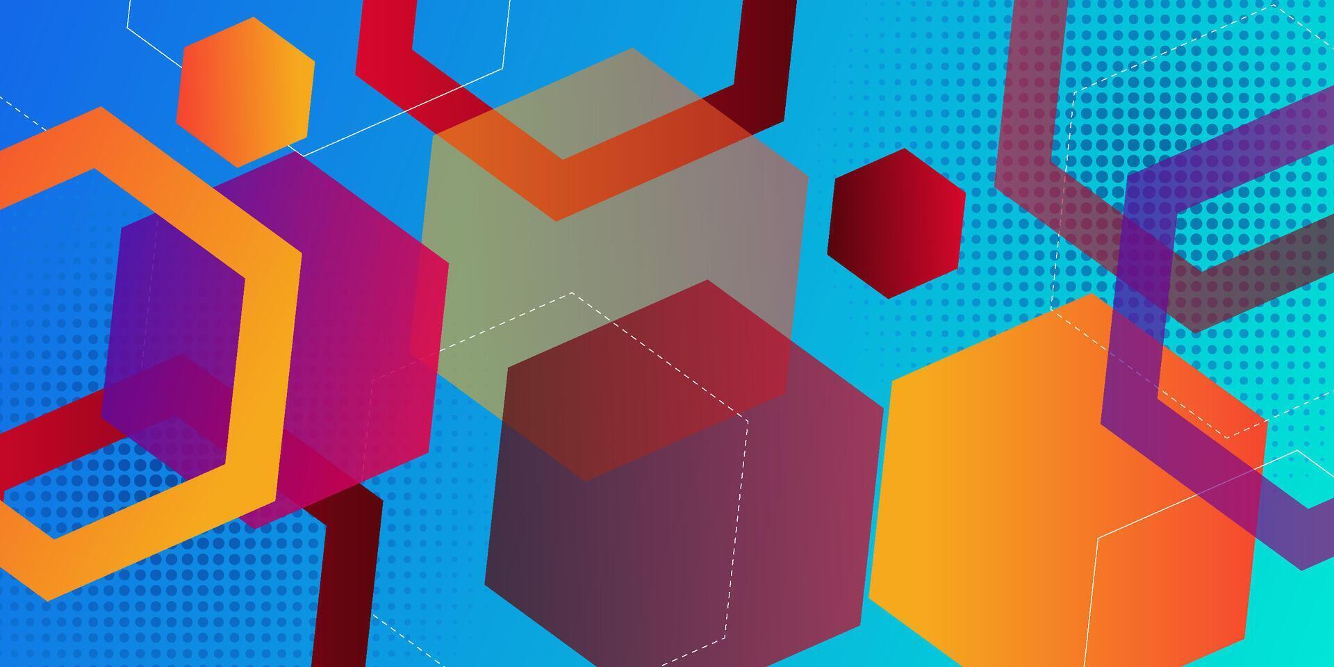 Colorful hexagonal abstract background with bright combination color pattern. Eps10 vector