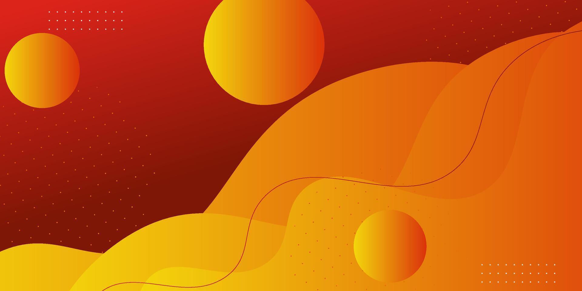 Modern orange geometric business banner design. Creative banner design with wave shape and lines on red background for template. Simple horizontal banner. eps10 vector