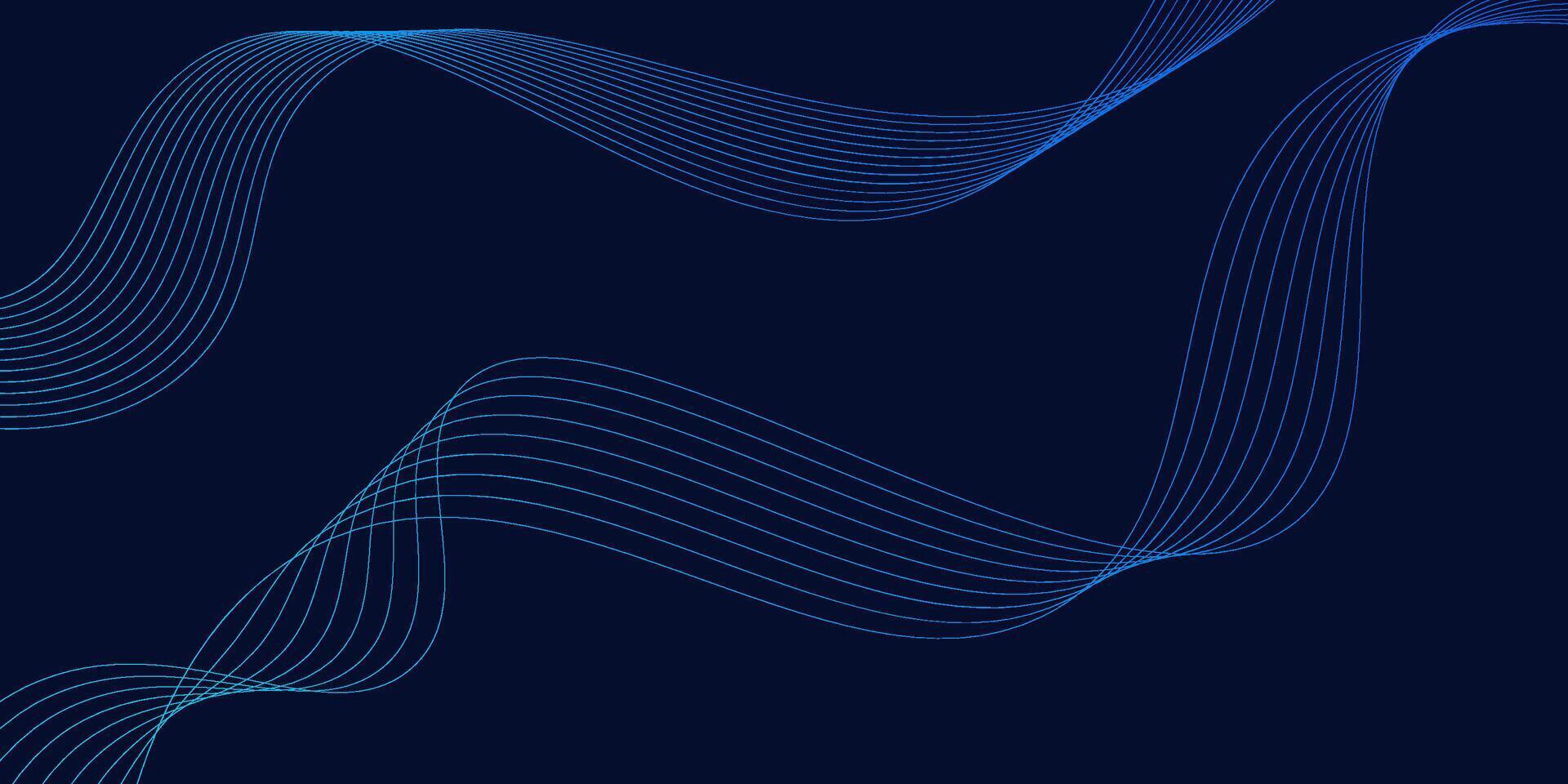 Dark blue abstract background. Futuristic technology line background with wavy light effect vector