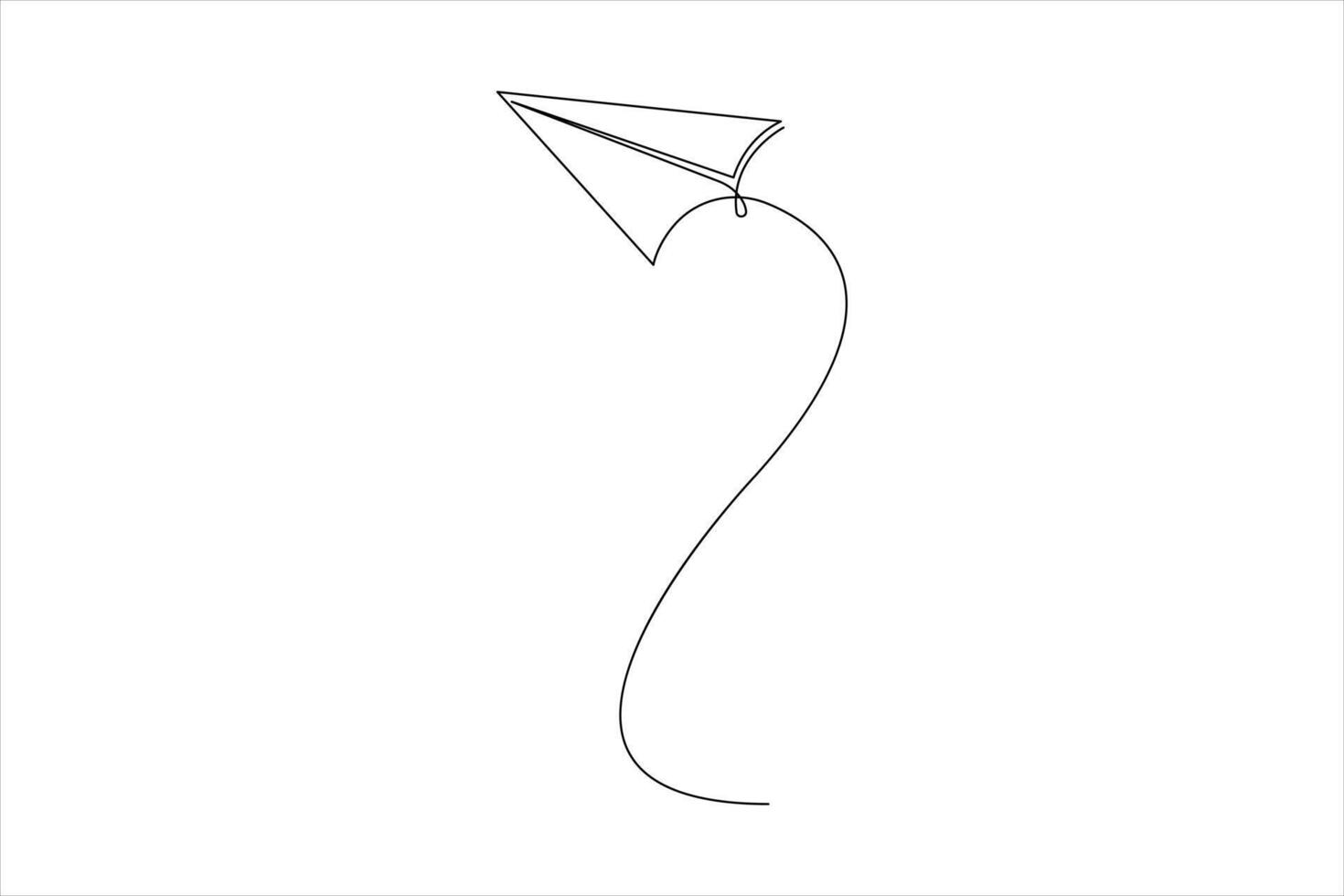 Continuous one line drawing of paper airplane flying design vector
