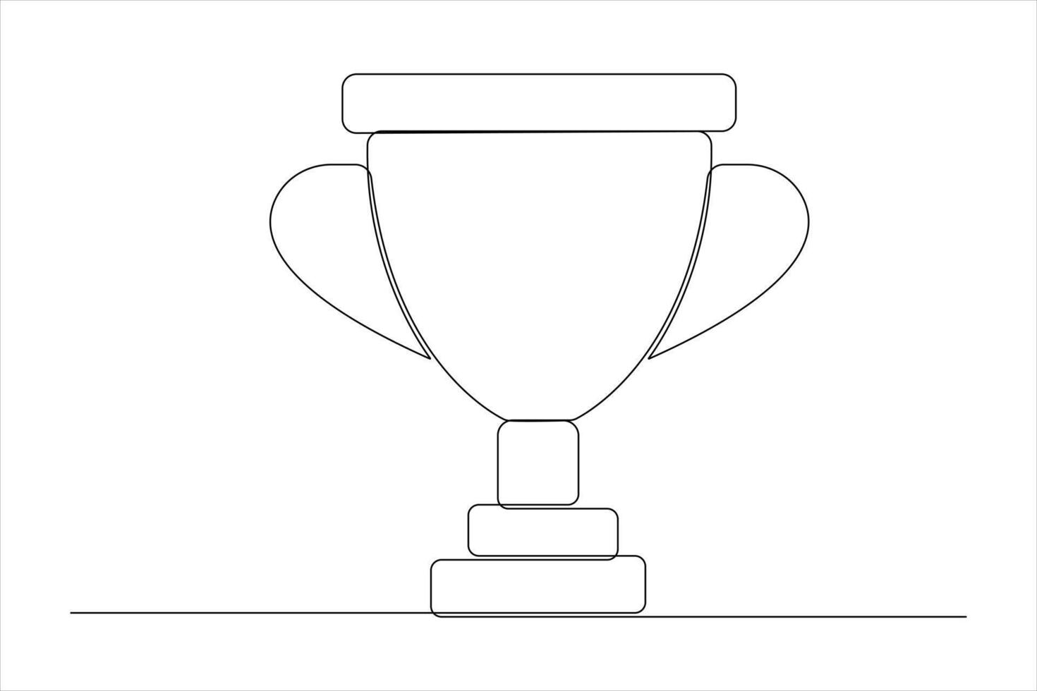 Continuous one line art drawing of champion winner trophy illustration design vector